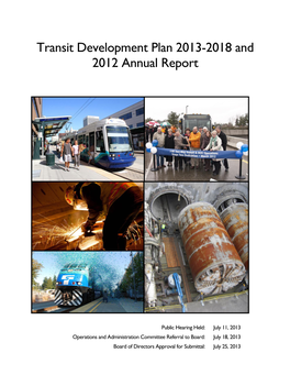 Sound Transit Transit Development Plan 2013-2018 and 2012 Annual Report