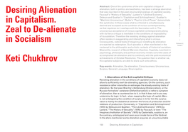 Desiring Alienation in Capitalism. Zeal to De-Alienate in Socialism Keti