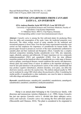 The Phytocannabinoides from Cannabis Sativa L. an Overview