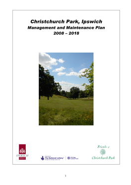 Christchurch Park, Ipswich Management and Maintenance Plan 2008 – 2018