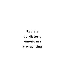 Revista De Historia Americana Y Argentina