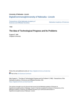 The Idea of Technological Progress and Its Problems