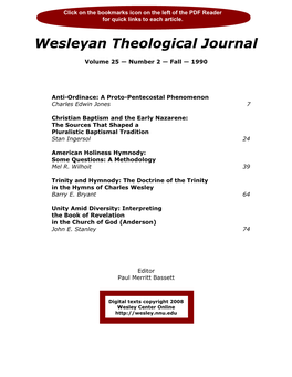 Wesleyan Theological Journal