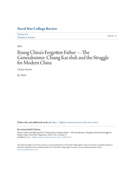 The Generalissimo: Chiang Kai-Shek and the Struggle for Modern China Charles Horner