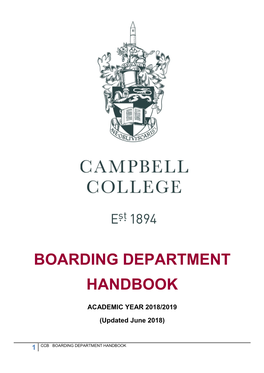 Boarding Department Handbook