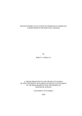 2. Market Integration and Livelihood Systems: a Comparative Case of Three Ashaninka Villages in the Peruvian Amazon