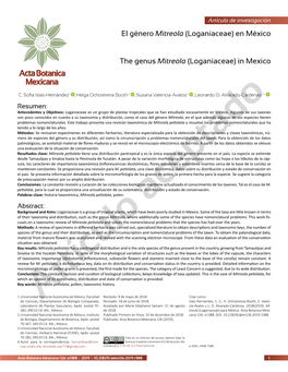 El Género Mitreola (Loganiaceae) En México