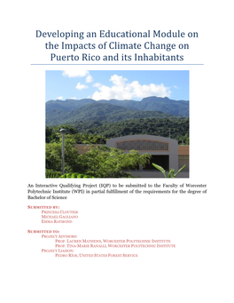 Developing an Educational Module on the Impacts of Climate Change on Puerto Rico and Its Inhabitants