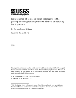 Relationship of Faults in Basin Sediments to the Gravity and Magnetic Expression of Their Underlying Fault Systems