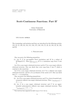 Scott-Continuous Functions. Part II1