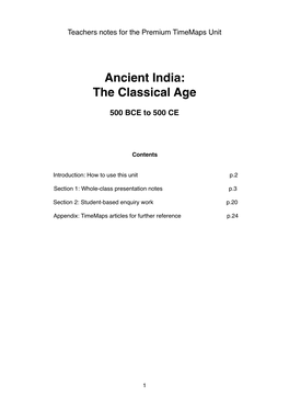 Ancient India Teachers Notes