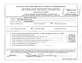 Kansas Governmental Ethics Commission Receipts And