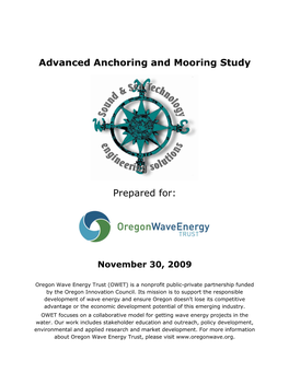 Advanced Anchoring and Mooring Study