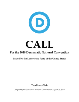 CALL for the 2020 Democratic National Convention