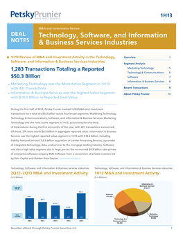 Technology, Software, and Information & Business Services Industries