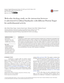 Molecular Docking Study on the Interaction Between 2-Substituted-4,5-Difuryl Imidazoles with Different Protein Target for Antileishmanial Activity