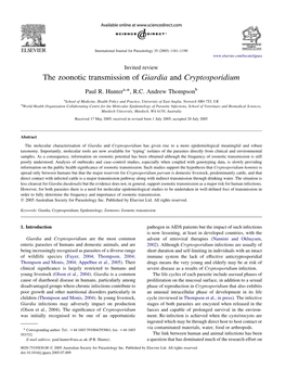 The Zoonotic Transmission of Giardia and Cryptosporidium