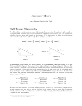 Trigonometry Review