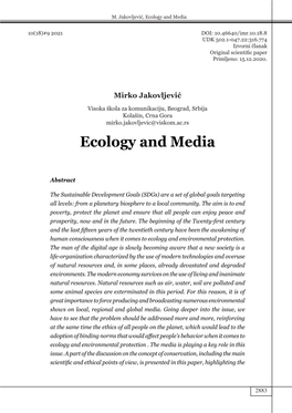 Ecology and Media