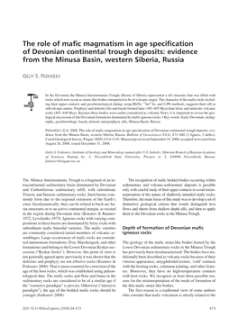 The Role of Mafic Magmatism in Age Specification of Devonian Continental Trough Deposits: Evidence from the Minusa Basin, Western Siberia, Russia