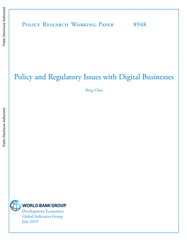 Policy and Regulatory Issues with Digital Businesses