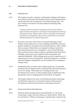 18 HISTORIC ENVIRONMENT 18.1 18.1.1 This Chapter Provides A