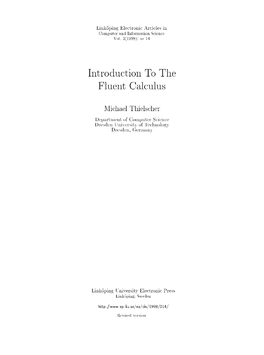 Introduction to the Fluent Calculus