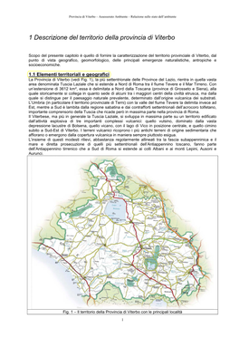 1 Descrizione Del Territorio Della Provincia Di Viterbo