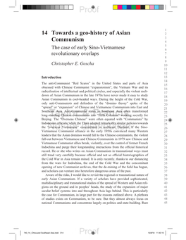 History of Asian Communism 315 1 Are the Specialists Who Examine the Spread of Communism in a Wider Geographical 2 and Historical Context Than the Modern Nation State