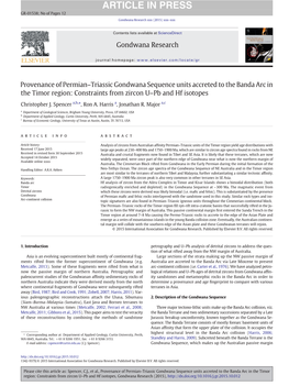 Provenance of Permian-Triassic Gondwana Sequence Units