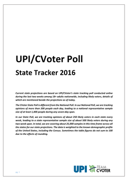 UPI/Cvoter Poll State Tracker 2016