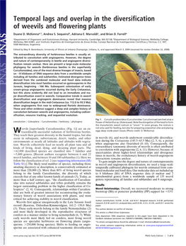 Temporal Lags and Overlap in the Diversification of Weevils and Flowering Plants