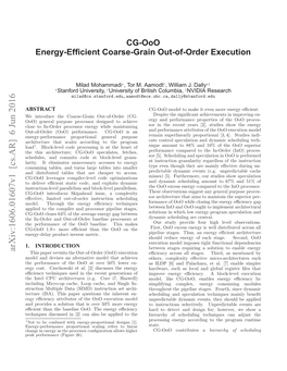 CG-Ooo Energy-Efficient Coarse-Grain Out-Of-Order Execution