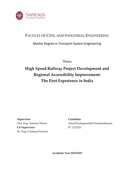 High Speed Railway Project Development and Regional Accessibility Improvement: the First Experience in India
