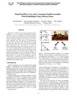 Visual Word2vec (Vis-W2v): Learning Visually Grounded Word Embeddings Using Abstract Scenes