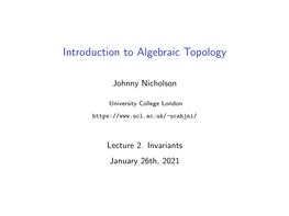 Introduction to Algebraic Topology