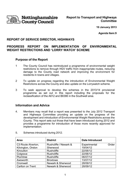 Progress Report on Implementations