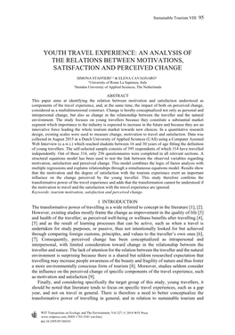 Youth Travel Experience: an Analysis of the Relations Between Motivations, Satisfaction and Perceived Change