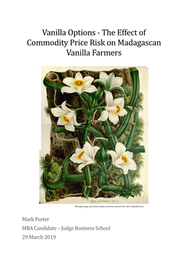 The Effect of Commodity Price Risk on Madagascan Vanilla Farmers