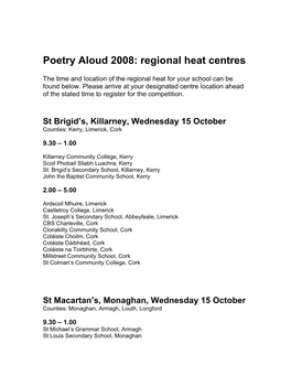 Regional Heat Centres