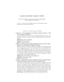 An Introduction to Galois Module Structure. the Case O