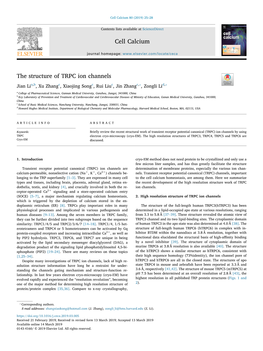 The Structure of TRPC Ion Channels