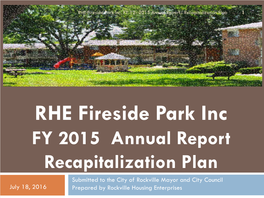Fireside Park Apartments Rockville, Maryland 2015 Annual Report