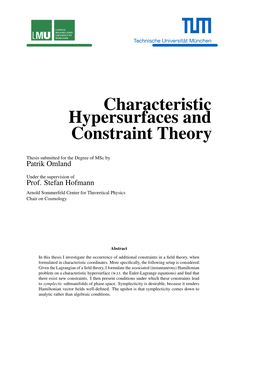 Characteristic Hypersurfaces and Constraint Theory