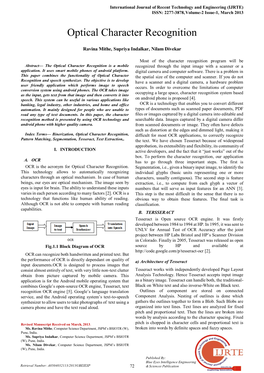 Optical Character Recognition