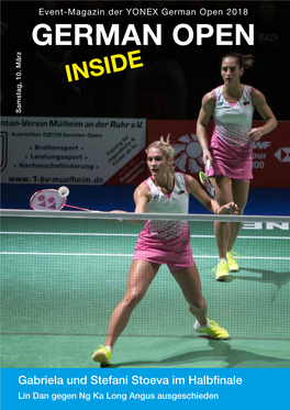 YONEX German Open 2018 GERMAN OPEN INSIDE Samstag, 10