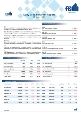 Daily Global Market Report 29 July 2021