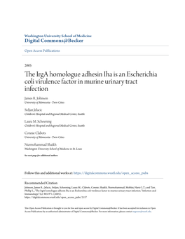 The Irga Homologue Adhesin Iha Is an Escherichia Coli Virulence Factor in Murine Urinary Tract Infection