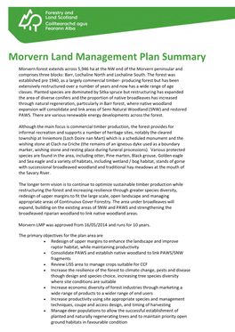 Morvern Land Management Plan Summary