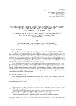Una Posible Espada De Periodo Romano De Grzybowo (Grzybowen), Masuria, Ne